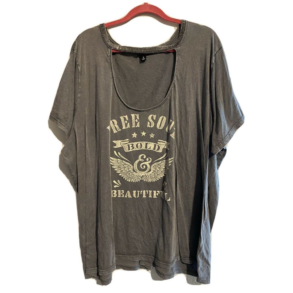 Torrid Embellished Burnout Beaded Screen Tshirt 5X